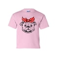 thumbnail image 1 of Youth Girls Georgia Football Georgia Happy Bulldog with Bow Short Sleeve T-shirt Graphic Tee-Light Pink-large, 1 of 4