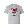thumbnail image 1 of Youth Girls Georgia Football Georgia Happy Bulldog with Bow Short Sleeve T-shirt Graphic Tee-Sports Grey-medium, 1 of 4