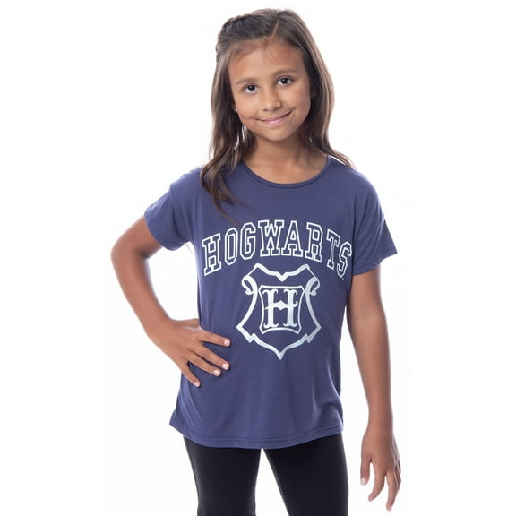 Youth Girls' Harry Potter Hogwarts Silver Foil Print T-Shirt-Small