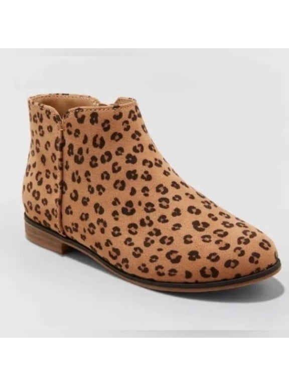 Youth Girls Opal Leopard Print Zipper Booties