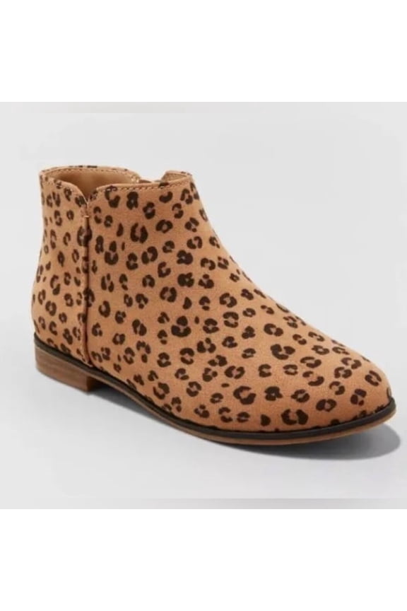 Youth Girls Opal Leopard Print Zipper Booties