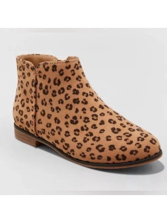 Youth Girls Opal Leopard Print Zipper Booties