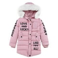 thumbnail image 1 of Youth Girls Winter Coat Heavyweight Long Puffer Jacket with Faux Fur Hood Down Parka Coat Kids Ski Jacket Outerwear, 1 of 4