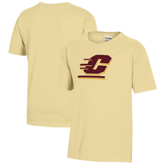 Youth  Gold Central Michigan Chippewas Logo Comfort Wash T-Shirt