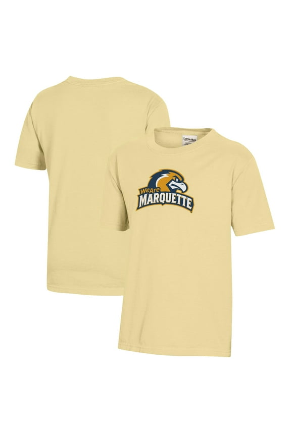 Youth  Gold Marquette Golden Eagles Logo Comfort Wash T-Shirt