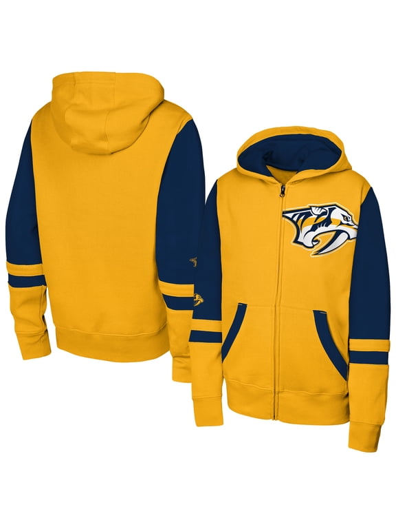 Youth Gold Nashville Predators Face Off Full-Zip Hoodie