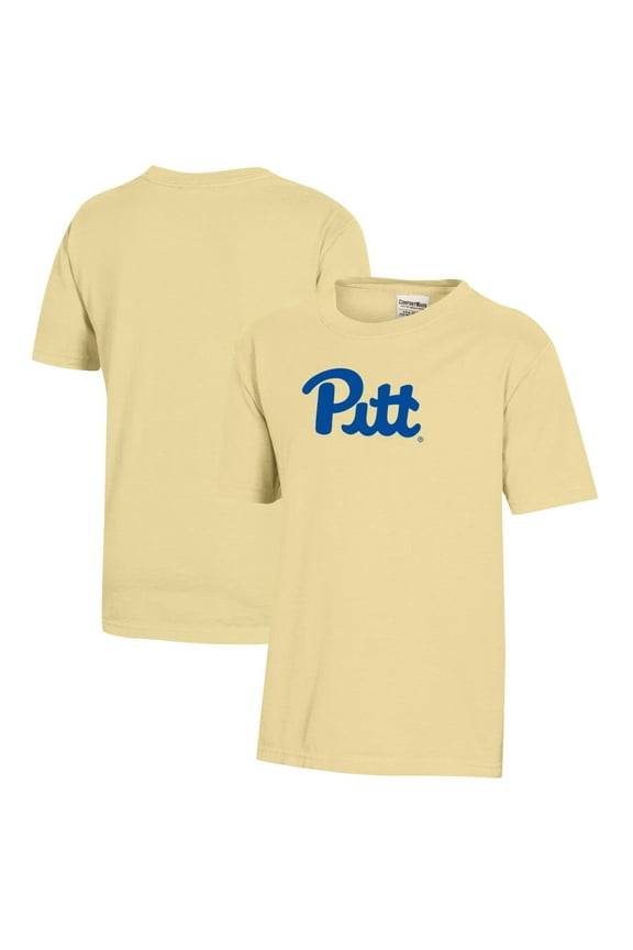 Youth  Gold Pitt Panthers Logo Comfort Wash T-Shirt