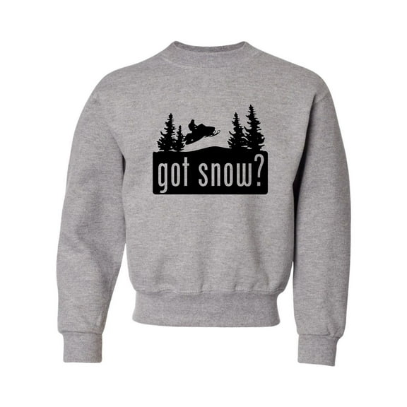 Youth Got Snow Funny Snowmobile Lover Crewneck Sweatshirt