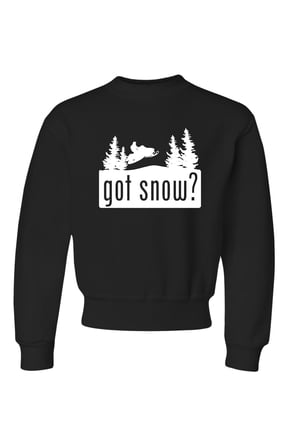 Youth Got Snow Funny Snowmobile Lover Crewneck Sweatshirt