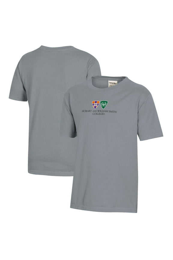 Youth Gray Hobart & William Smith Colleges Logo Comfort Wash T-Shirt