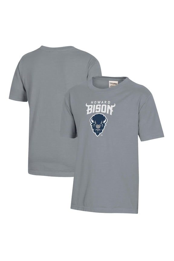 Youth Gray Howard Bison Logo Comfort Wash T-Shirt