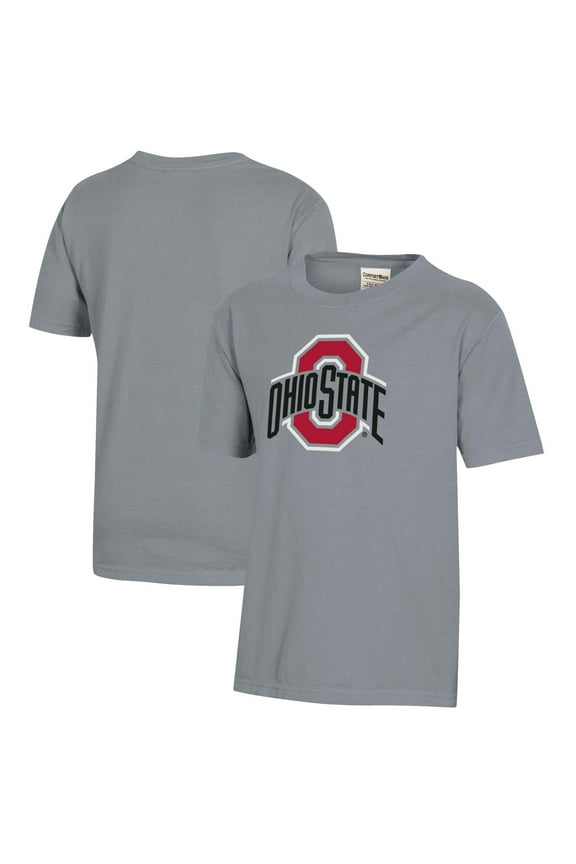 Youth Gray Ohio State Buckeyes Logo Comfort Wash T-Shirt