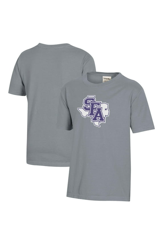 Youth  Gray Stephen F Austin Lumberjacks Logo Comfort Wash T-Shirt