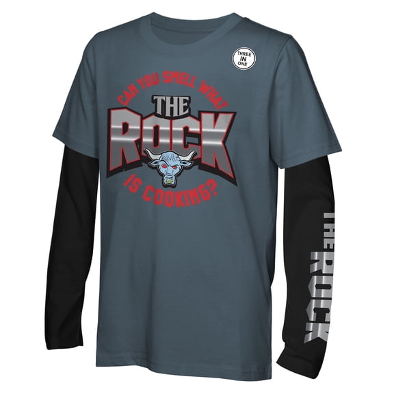 Youth Gray The Rock  T-Shirt Combo Set