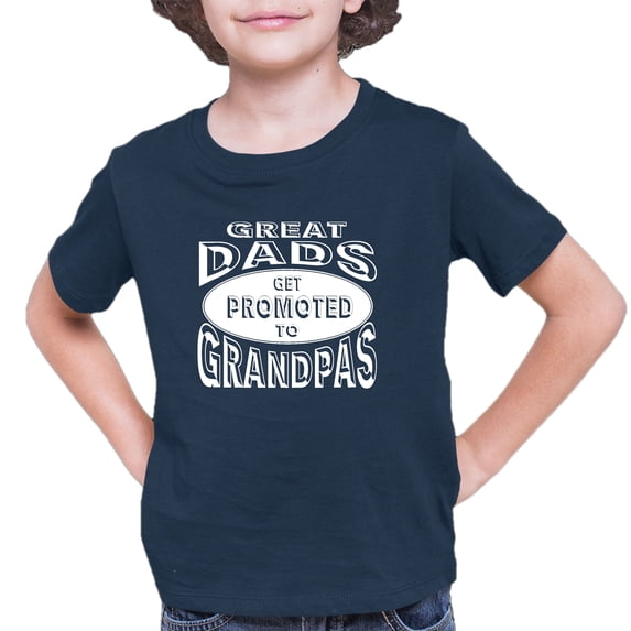 Youth Great Dads Get Promoted To Grandpas Funny New Dad T-Shirt