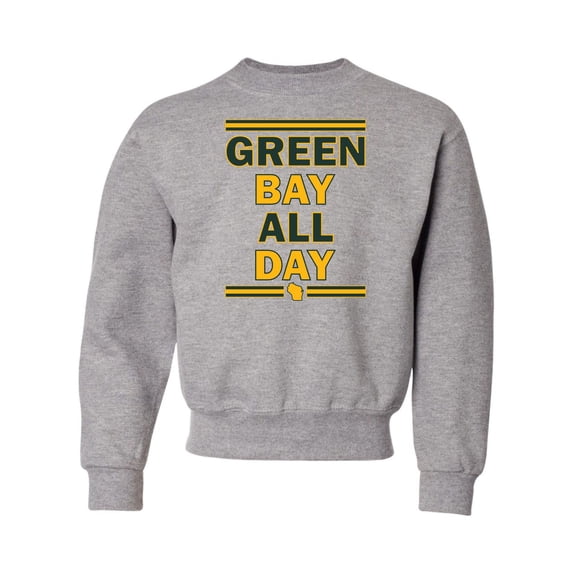 Youth Green Bay All Day Crewneck Sweatshirt