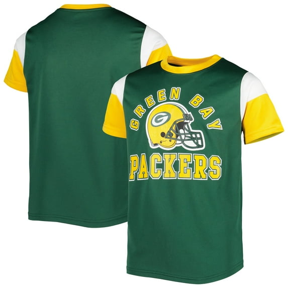Youth Green Green Bay Packers Helmet T-Shirt