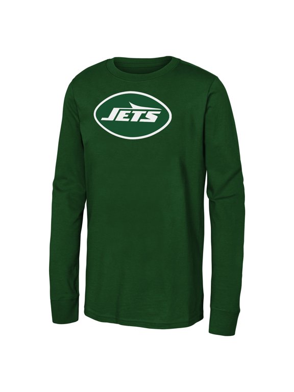 Youth Green New York Jets Primary Logo Long Sleeve T-Shirt