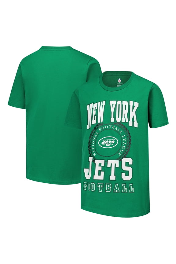 Youth Green New York Jets Stitched Up Retro Logo T-Shirt