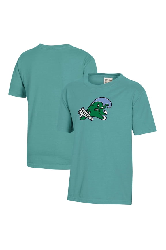 Youth Green Tulane Green Wave Logo Comfort Wash T-Shirt