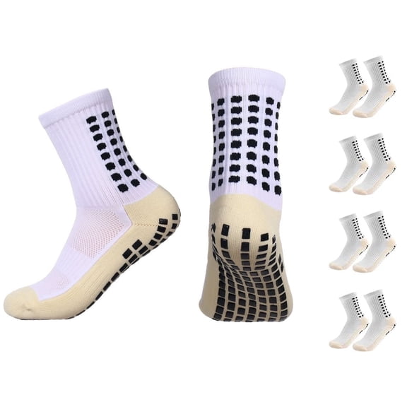 Youth Grip Soccer Socks - Boys and Girls Athletic Sport Socks for Baseball Football Basketball Hockey Rugby 4 Pairs
