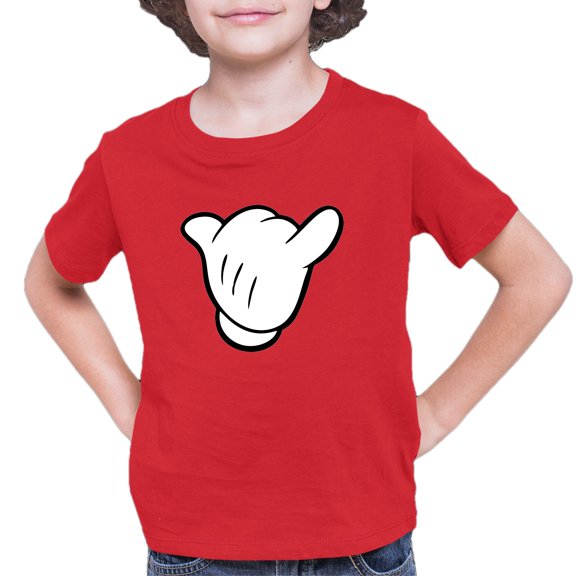 Youth Hang Loose Cartoon Hand Mickey Shaka Sign T-Shirt