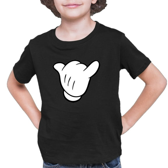 Youth Hang Loose Cartoon Hand Mickey Shaka Sign T-Shirt