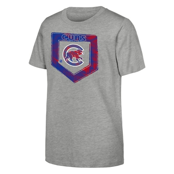 Youth Heather Gray Chicago Cubs Stolen Base T-Shirt