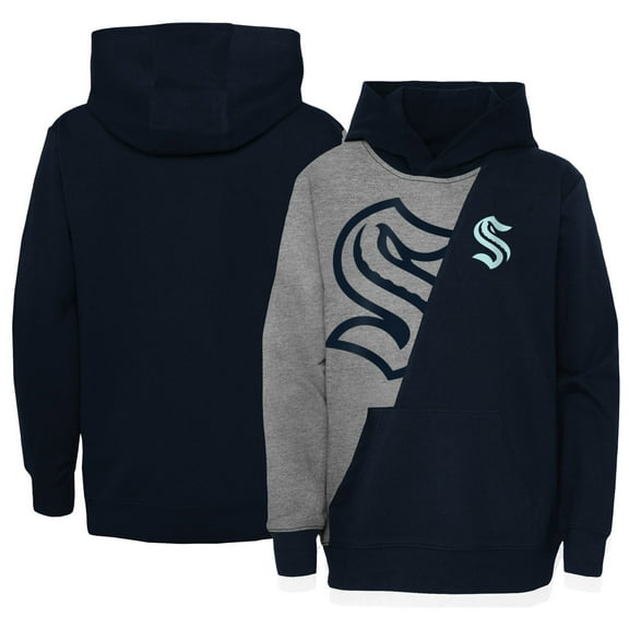 Youth Heather Gray/Deep Sea Blue Seattle Kraken Unrivaled Pullover Hoodie