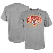 Youth  Heather Gray Kansas City Chiefs Super Bowl LVIII Champions Historic Win T-Shirt