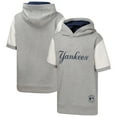 thumbnail image 1 of Youth  Heather Gray New York Yankees Line Up Short Sleeve Pullover Hoodie, 1 of 3