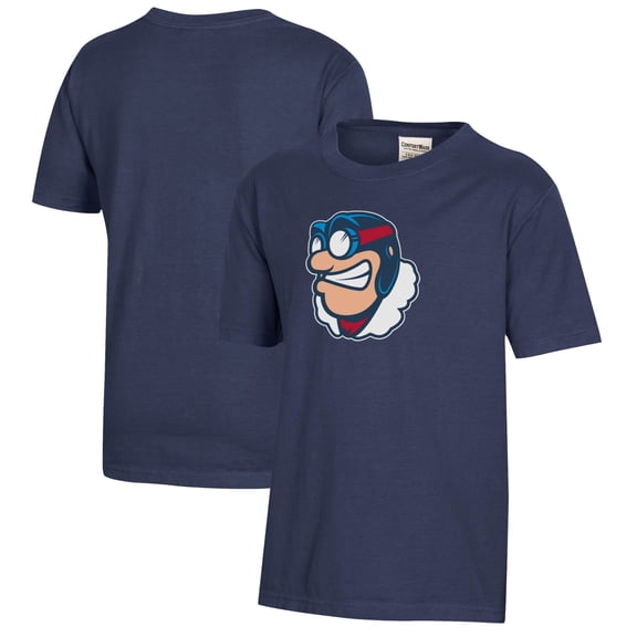 Youth Heather Navy Dayton Flyers Logo Comfort Wash T-Shirt