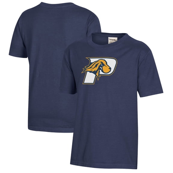 Youth Heather Navy Pace University Setters Logo Comfort Wash T-Shirt