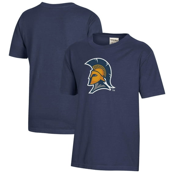 Youth Heather Navy UNCG Spartans Logo Comfort Wash T-Shirt