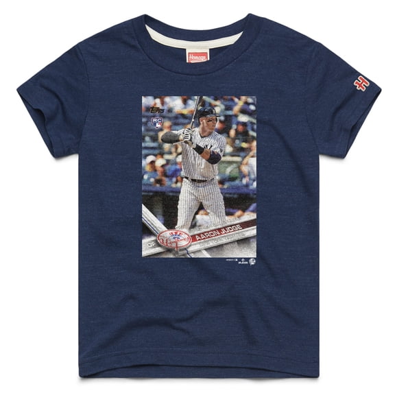 Youth Homage Aaron Judge Navy New York Yankees Topps Baseball Card Tri-Blend T-Shirt