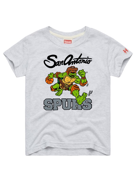 Youth Homage Ash TMNT Michelangelo x San Antonio Spurs T-Shirt