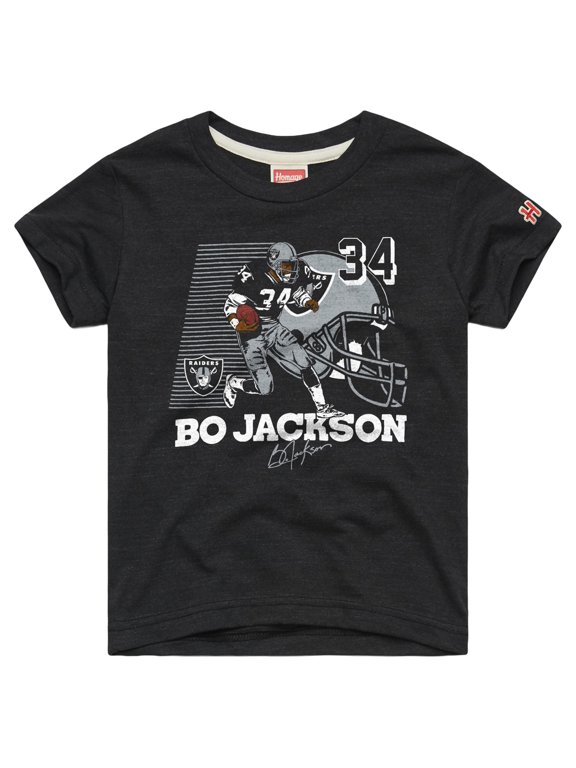 Youth Homage Bo Jackson Las Vegas Raiders Charcoal Retired Greats T-Shirt