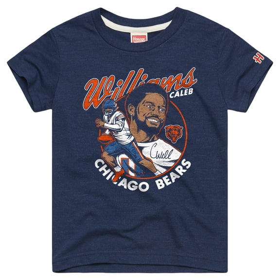 Youth Homage Caleb Williams Navy Chicago Bears Player Graphic Tri-Blend T-Shirt