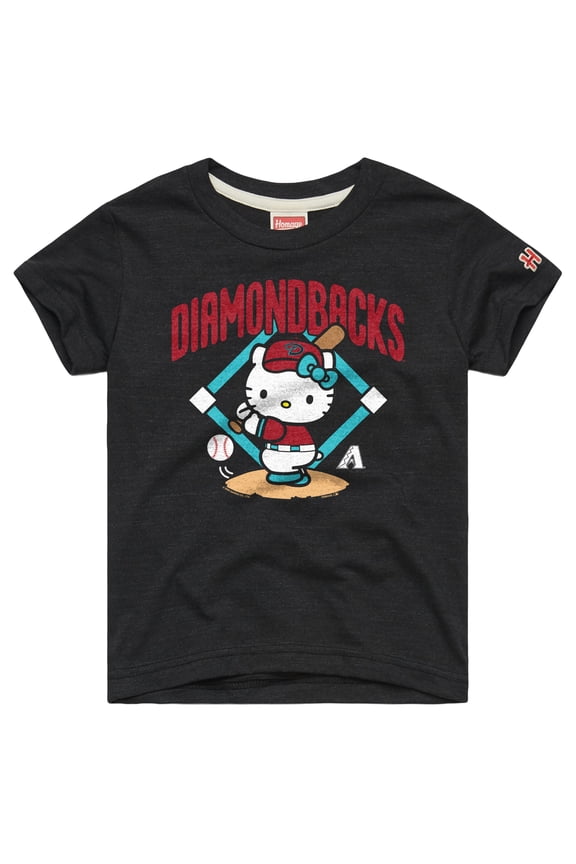 Youth Homage  Charcoal Arizona Diamondbacks Hello Kitty x MLB Tri-Blend T-Shirt