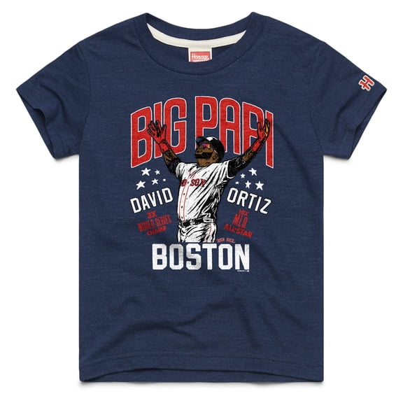 Youth Homage David Ortiz Navy Boston Red Sox Cooperstown Collection Player Graphic Tri-Blend T-Shirt