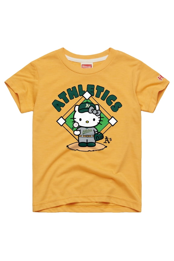 Youth Homage  Gold Athletics Hello Kitty x MLB Tri-Blend T-Shirt