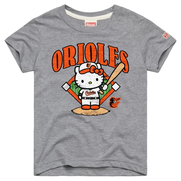 Youth Homage Gray Baltimore Orioles Hello Kitty x MLB Tri-Blend T-Shirt