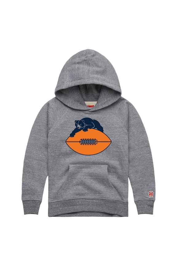 Youth Homage Gray Chicago Bears Hand Drawn Logo Tri-Blend Hoodie