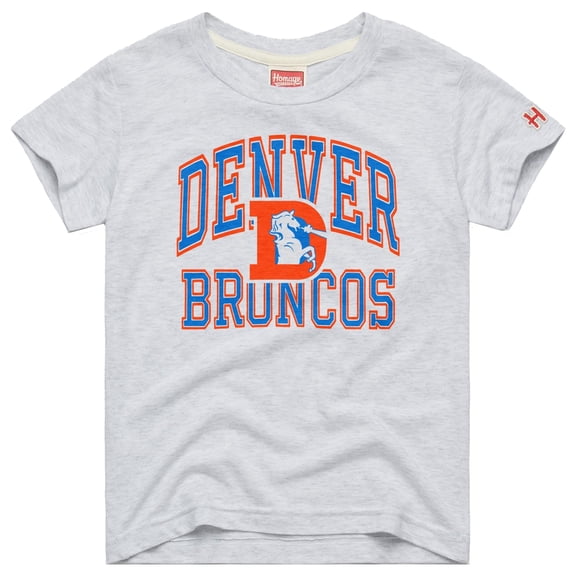 Youth Homage  Gray Denver Broncos Arch Tri-Blend T-Shirt
