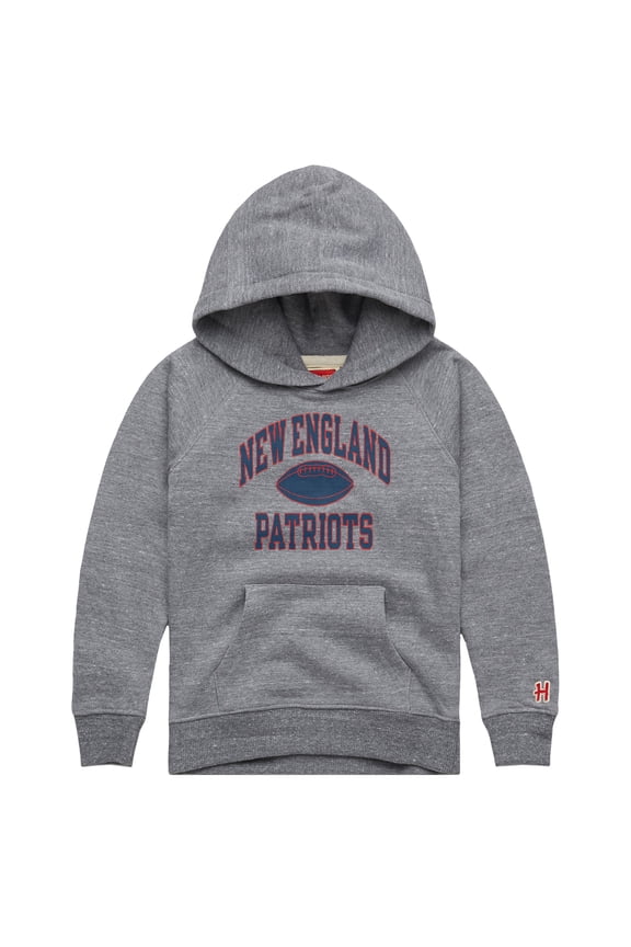 Youth Homage Gray New England Patriots Gridiron Tri-Blend Hoodie