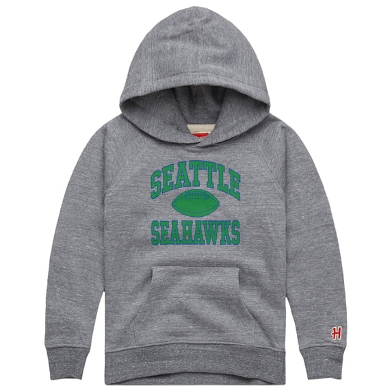 Youth Homage Gray Seattle Seahawks Gridiron Tri-Blend Hoodie