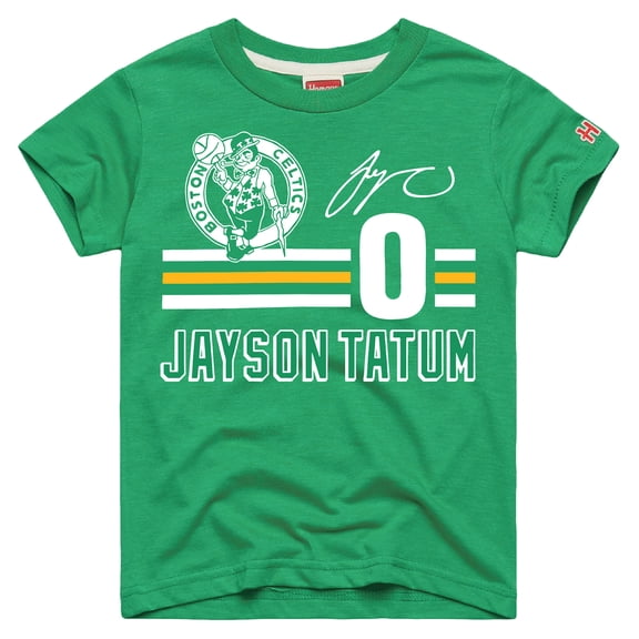 Youth Homage Jayson Tatum Kelly Green Boston Celtics Remix Signature Name & Number Tri-Blend T-Shirt