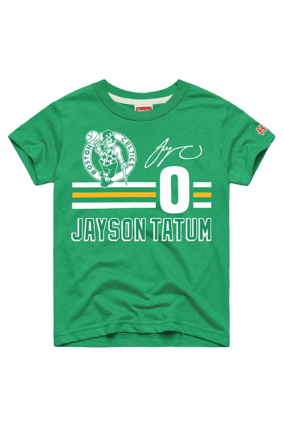 Youth Homage Jayson Tatum Kelly Green Boston Celtics Remix Signature Name & Number Tri-Blend T-Shirt