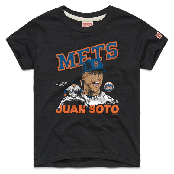 Youth Homage Juan Soto Charcoal New York Mets Player Graphic Tri-Blend T-Shirt