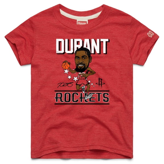 Youth Homage Kevin Durant Red Houston Rockets Caricature Tri-Blend T-Shirt